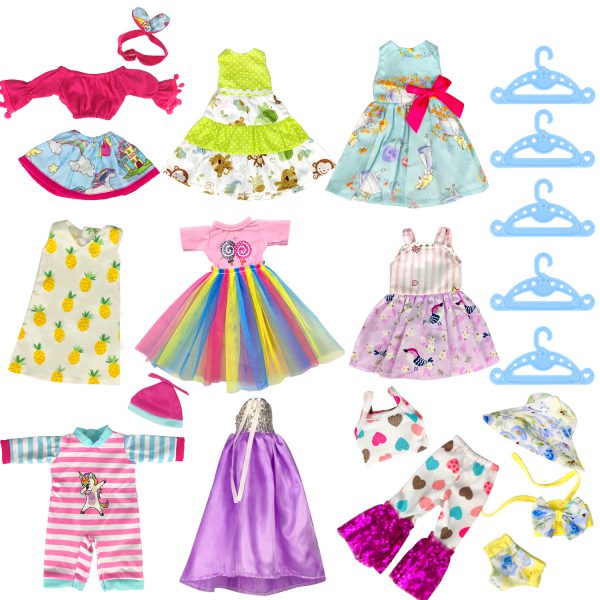 10-Sets Doll-Clothes for American-14-inch-Dolls - Compatible with 14.5-inch-Dolls Handmade Clothes and Outfits Accessories Christmas Birthday Gift for Little Girl - Image 7