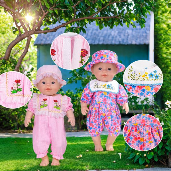 6 Sets Baby Doll Accessories - Dress Outfits, Headbands & More for 14-16 Inch & Newborn 43cm Dolls - Image 3