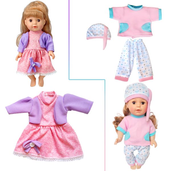 8-Sets Baby-Doll-Clothes for 12 inch Baby Dolls 10-11-12 inch Handmade Clothing Lovely Hat Dress and Outfits Accessories Christmas Birthday for Little Girl - Image 6