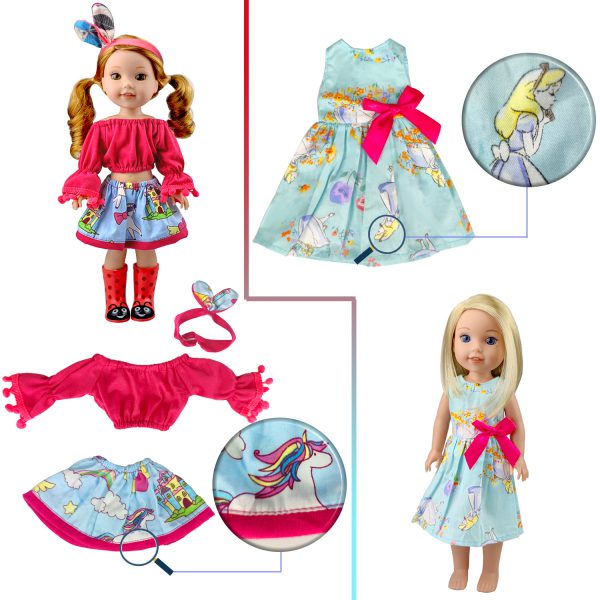 10-Sets Doll-Clothes for American-14-inch-Dolls - Compatible with 14.5-inch-Dolls Handmade Clothes and Outfits Accessories Christmas Birthday Gift for Little Girl - Image 5