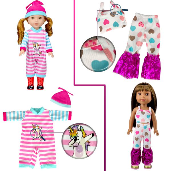 10-Sets Doll-Clothes for American-14-inch-Dolls - Compatible with 14.5-inch-Dolls Handmade Clothes and Outfits Accessories Christmas Birthday Gift for Little Girl - Image 4