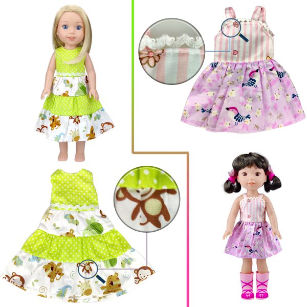 10-Sets Doll-Clothes for American-14-inch-Dolls - Compatible with 14.5-inch-Dolls Handmade Clothes and Outfits Accessories Christmas Birthday Gift for Little Girl - Image 3