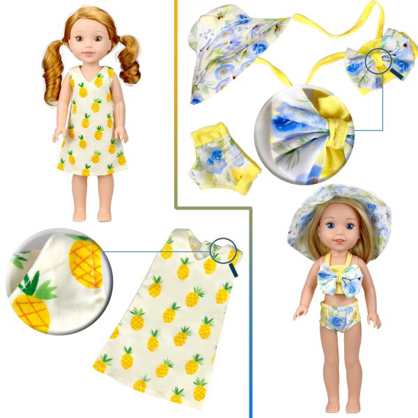 10-Sets Doll-Clothes for American-14-inch-Dolls - Compatible with 14.5-inch-Dolls Handmade Clothes and Outfits Accessories Christmas Birthday Gift for Little Girl - Image 2