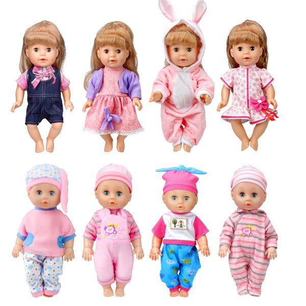 8-Sets Baby-Doll-Clothes for 12 inch Baby Dolls 10-11-12 inch Handmade Clothing Lovely Hat Dress and Outfits Accessories Christmas Birthday for Little Girl