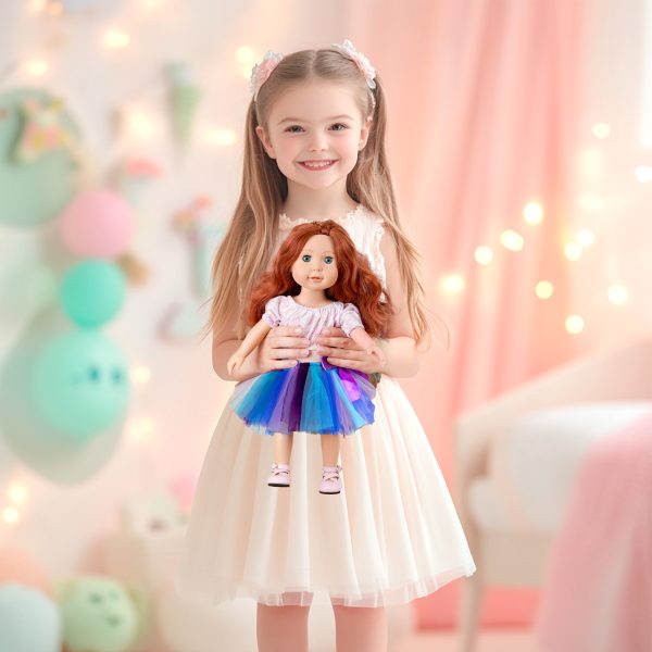 11 Pieces of US 45.72cm Doll Clothes and Accessories Makeup Set Including 45.72cm Doll Clothes Shoes Backpack Comb Hair Band Lipstick Sunglasses Mobile Phone Fit Doll (Doll Not Included) - Image 7